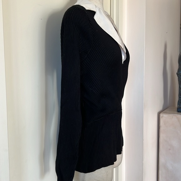 Vintage Black Sweater with Cream Silk Collar L VGUC - Picture 4 of 11
